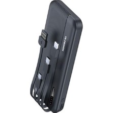 Vera Concept Store 1000 Mah Micro Type-C USB Lightning 4 Kablolu Hızlı Kablosuz Şarj Powerbank - Siyah, PRA-11897896-9095