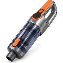 Dolozena Pratik El Süpürgesi USB Şarj Kablolu Gri Turuncu Set