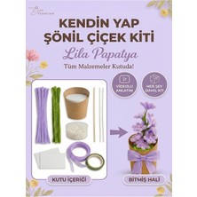 Vera Concept Store Lila Şönil Papatya Yapım Kiti (Şönil Hobi Seti) - Yaratıcı Hobi ve Kendin Yap Seti