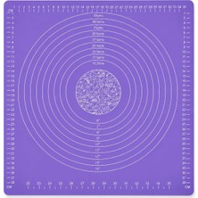 Vera Concept Store 40X50 cm cm Silikon Hamur Açma Matı, Ölçü Çizgili ve Dairesel Kılavuzlu Büyük Boy Pasta, Pizza, Kurabiye ve Börek Hamuru Hazırlama Matı, Mor