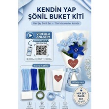 Vera Concept Store Mavi Lilyum Buketi Kendin Yap (Dıy) Kiti - 65 Adet Şönil Içerir Hobi ve Hediye Seti