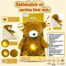 Nefes Alan Işıklı ve Müzikli Uyku Arkadaşı Peluş Ayı - Sakinleştirici Bebek Oyuncağı (Lisinya)