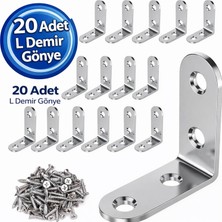 Vera Concept Store L Demir Gönye Köşebent 15X26X26 mm – 20 Adet | Mobilya, Dolap, Raf ve Masa Için Metal Köşe Sabitleme Bağlantı Aparatı
