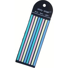 Vera Concept Store Şeffaf Renkli Yapışkan Not Kağıtları Defter Yer Imleri Etiket Ayraç Sticky Notes Uzun Şeritler (Renk 1)