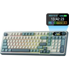 Vera Concept Store S98 Mekanik Klavye, Akıllı Ekran ve Düğmeli, Top Mount %96 Kablosuz Mekanik Klavye Bt/2.4g/usb-C, Hot-Swap Uyumlu, Yazılım Desteği, Masif Pil, 98 Tuş