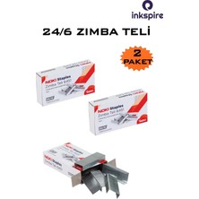 Zımba Teli 24/6 1000 Li 2 Paket Büyük Boy Gri Renk Tel Zımba Gümüş Gri Noki Ofis