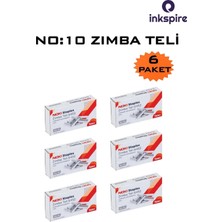 Zımba Teli No:10 1000 Li 6 Paket Küçük Boy Gri Renk Numara 10 Tel Zımba Gümüş Gri Noki