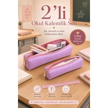 2'li Okul Kalemlik Seti Büyük ve Küçük Boy Öğrenci Kalem Kutusu