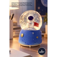 Yenilig 5 Adet Astronot Temalı Işıklı Müzikli Büyük Boy Kar Küresi – Cam Fanus Otomatik Kar Püskürtme Müzik Işık Dekor Snow Globe