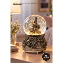 Yenilig 10 Adet Kalpli Eyfel Kulesi Kar Küre – Işıklı Müzikli Otomatik Püskürtmeli Cam Dekoratif Snow Globe Masaüstü Biblo Büyük Boy (16 cm x 10 Cm)