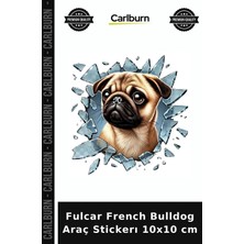 Carlburn Özel Üretim Araba Sticker 3D Köpek Figürlü Kelebek Cam Etiketi Fulcar French Bulldog Araç Stickerı