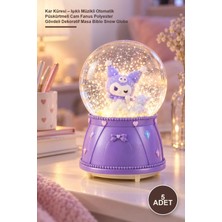 Yenilig 5 Adet Kar Küresi – Işıklı Müzikli Otomatik Püskürtmeli Cam Fanus Polyester Gövdeli Dekoratif Masa Biblo Snow Globe
