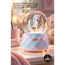Yenilig 4 Adet Kar Küresi – Işıklı Müzikli Otomatik Püskürtmeli Cam Dekoratif Büyük Boy Snow Globe