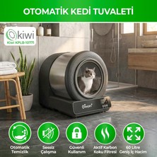Vera Concept Store Kiwipets Akıllı Kedi Tuvaleti Otomatik Kedi Tuvalet 60L – Geniş Iç Hacim, Koku Giderici Özellik (Siyah)