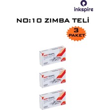 Zımba Teli No:10 1000 Li 3 Paket Küçük Boy Gri Renk Numara 10 Tel Zımba Gümüş Gri Noki