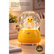 Yenilig 1 Adet Kar Küresi – Sevimli Ördek Tasarımlı Işıklı ve Müzikli Otomatik Püskürtmeli Cam Dekor, 16 x 10 Cm, Snow Globe