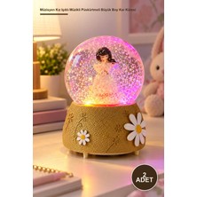 Yenilig 2 Adet Müzisyen Kız Işıklı Müzikli Püskürtmeli Büyük Boy Kar Küresi – Cam Fanus Polyester Gövde Otomatik Kar Püskürtme Işık ve Müzik Decorative Snow Globe