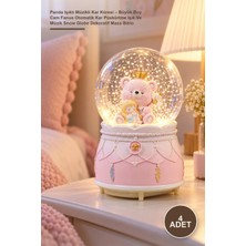 Yenilig 4 Adet Panda Işıklı Müzikli Kar Küresi – Büyük Boy Cam Fanus Otomatik Kar Püskürtme Işık ve Müzik Snow Globe Dekoratif Masa Biblo