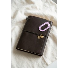 Pembe Leopar Desenli Journal Clip – Büyük Dekoratif Ataç, Ajanda ve Defter Aksesuarı