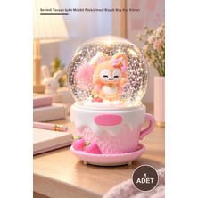Yenilig 1 Adet Sevimli Tavşan Işıklı Müzikli Püskürtmeli Büyük Boy Kar Küresi – Cam Fanus, Otomatik Kar Püskürtme, Işıklı Müzikli Dekor, Bunny Snow Globe