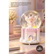 Yenilig 10 Adet Kanatlı Melek Kız Işıklı Müzikli Orta Boy Kar Küresi – Cam Fanus, Işıklı Müzikli Dekoratif Biblo, Masa Süslemesi, Snow Globe
