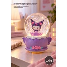 Yenilig 2 Adet Karakterli Işıklı Müzikli Otomatik Püskürtmeli Kar Küresi – Cam Fanus, Polyester Gövde, Masaüstü Dekor, Snow Globe