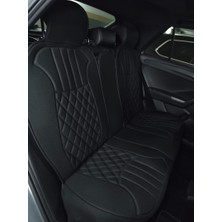 Auto Good Store Renault Fluence Makyajlı 2013-2016 Uyumlu Lüx Oto Koltuk Minderi Ön Arka 5'li Set Elegance Serisi Siyah Gri Autogoodstore
