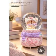 Yenilig 10 Adet Işıklı Müzikli Orta Boy Kar Küresi – Cam Fanus Polyester Gövde, Dekoratif Masa Biblo, Snow Globe, Music Globe, Karışık Model