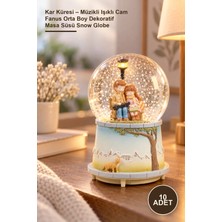 Yenilig 10 Adet Kar Küresi – Müzikli Işıklı Cam Fanus Orta Boy Dekoratif Masa Süsü Snow Globe