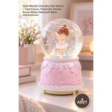 Yenilig 4 Adet Işıklı Müzikli Orta Boy Kar Küresi – Cam Fanus, Polyester Gövde, Snow Globe Dekoratif Biblo