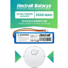 Electroll Ecovacs Deebot N8 Uyumlu Batarya (Ultra Yüksek Kapasite) 3500MAH Pil Robot Süpürge Bataryası