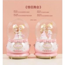 Yenilig 2 Adet Işıklı Müzikli Orta Boy Kar Küresi – Cam Fanus Polyester Gövde, Işık ve Müzik, Dekoratif Snow Globe