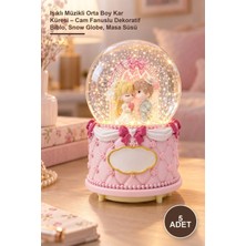 Yenilig 5 Adet Işıklı Müzikli Orta Boy Kar Küresi – Cam Fanuslu Dekoratif Biblo, Snow Globe, Masa Süsü