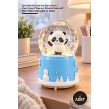 Yenilig 1 Adet Işıklı Müzikli Orta Boy Kar Küresi – Cam Fanus Polyester Gövdeli Dekoratif Biblo Snow Globe Işık ve Müzik
