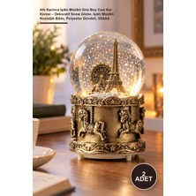 Yenilig 2 Adet Atlı Karınca Işıklı Müzikli Orta Boy Cam Kar Küresi – Dekoratif Snow Globe, Işıklı Müzikli Nostaljik Biblo, Polyester Gövdeli, 3xaaa