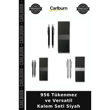 Carlburn Özel Üretim Ofis Kırtasiye Hediye Yazı Aletleri 956 - Tükenmez - Versatil Kalem Seti - Siyah