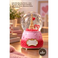 Yenilig 4 Adet Işıklı Orta Boy Kar Küresi – Cam Kar Küre, Müzikli Dekoratif Biblo, Işıklı Snow Globe, Masaüstü Dekor