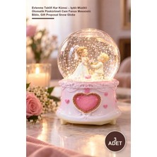 Yenilig 3 Adet Evlenme Teklifi Kar Küresi – Işıklı Müzikli Otomatik Püskürtmeli Cam Fanus Masaüstü Biblo, Gift Proposal Snow Globe