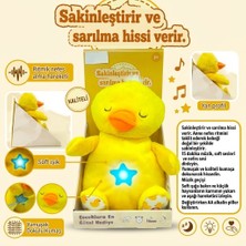 Nefes Alan Işıklı ve Müzikli Uyku Arkadaşı Peluş Civciv - Sakinleştirici Bebek Oyuncağı (Lisinya)