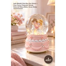 Yenilig 5 Adet Işıklı Müzikli Orta Boy Kar Küresi – Cam Fanus Polyester Gövde, Dekoratif Masa Biblo, Snow Globe