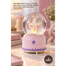 Yenilig 5 Adet Işıklı Müzikli Kar Küresi – Orta Boy Cam Fanus, Dekoratif Biblo, Müzikli Snow Globe, Işıklı Masa Süsü