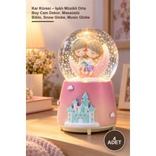 Yenilig 4 Adet Kar Küresi – Işıklı Müzikli Orta Boy Cam Dekor, Masaüstü Biblo, Snow Globe, Music Globe
