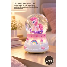 Yenilig 2 Adet Kar Küresi – Işıklı Müzikli Cam Dekor, Masa ve Raf Süsü, Özel Ilaçlı Su, Snow Globe, Music Globe