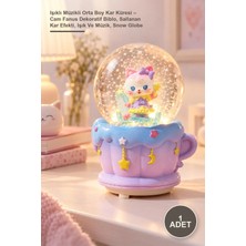 Yenilig 1 Adet Işıklı Müzikli Orta Boy Kar Küresi – Cam Fanus Dekoratif Biblo, Sallanan Kar Efekti, Işık ve Müzik, Snow Globe