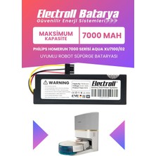 Electroll Philips Homerun 7000 Serisi Aqua XU7100/02 Batarya (Maksimum Kapasite) 7000MAH Robot Süpürge Pil