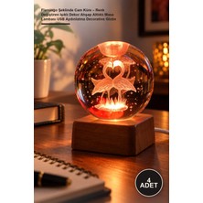 Yenilig 4 Adet Flamingo Şeklinde Cam Küre – Renk Değiştiren Işıklı Dekor Ahşap Altlıklı Masa Lambası USB Aydınlatma Decorative Globe