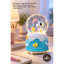 Yenilig 3 Adet Kar Küresi – Işıklı Müzikli Orta Boy Cam Fanus, Polyester Gövde, Dekoratif Masa Biblo, Snow Globe