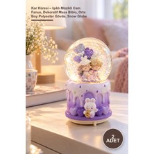 Yenilig 2 Adet Kar Küresi – Işıklı Müzikli Cam Fanus, Dekoratif Masa Biblo, Orta Boy Polyester Gövde, Snow Globe