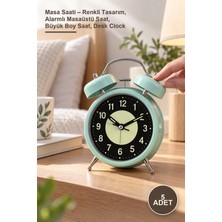Yenilig 5 Adet Masa Saati – Renkli Tasarım, Alarmlı Masaüstü Saat, Büyük Boy Saat, Desk Clock