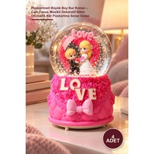 Yenilig 4 Adet Püskürtmeli Büyük Boy Kar Küresi – Cam Fanus Müzikli Dekoratif Biblo Otomatik Kar Püskürtme Snow Globe